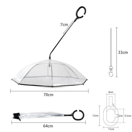 Hot Selling Transparent Pet Supplies Adjustable Pet C Type Umbrella