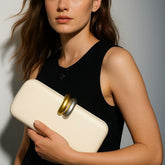 Clutch Bag Shape Crossbody Single Shoulder Dinner Bag held by a model, featuring modern design and elegant colors.