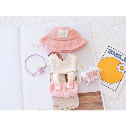 5PCS-Set Cute Hat Shoes Doll Clothes Outfit Set For LABUBU 15CM-17CM Doll, Adorable Dress Up Accessories For Doll - Dolls Not Included