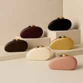 New Fashion Special-shaped Dinner Clutch in various colors displayed on a neutral background.