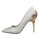 LAKESHI Fashion Women Shoes golden wedding shoes
