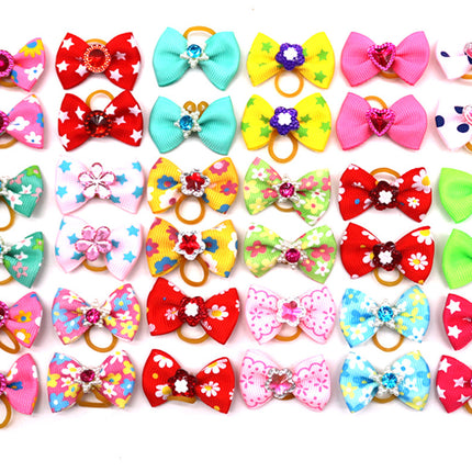 Pet Bow Head Flower Dog Rubber Band Accessories