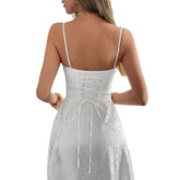 Elegant Graceful Strap Jacquard Maxi Dress Women&