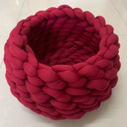 Cat House Cushion Soft Long Plush Warm Pet Mat Cute Kennel Cat Sleeping Basket Bed Round Fluffy Comfortable Touch Pet Products