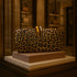Clutch Bag Shape Crossbody Single Shoulder Dinner Bag displayed in a modern showcase with a leopard print design.