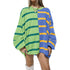 Striped Knitted Long-sleeved Sweater For Women