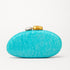 New Fashion Special-shaped Dinner Clutch in turquoise with metallic accents on top