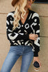 V-neck Long Sleeve Single-breasted Knitted Sweater