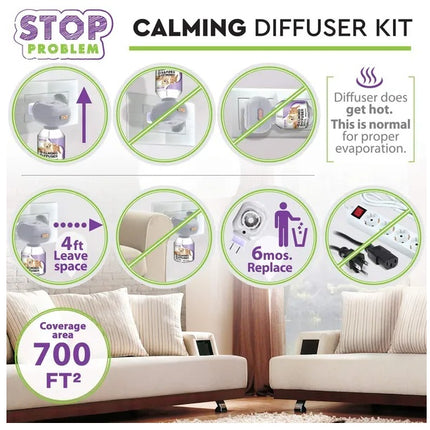 Cat Calming Diffuser & Pet Anti Anxiety Products Feline Calm Pheromones Plug In