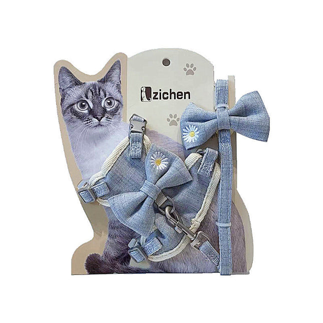 Pet I-shaped Bow Chest Back Traction Rope