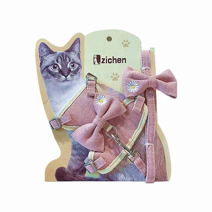Pet I-shaped Bow Chest Back Traction Rope