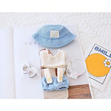 5PCS-Set Cute Hat Shoes Doll Clothes Outfit Set For LABUBU 15CM-17CM Doll, Adorable Dress Up Accessories For Doll - Dolls Not Included